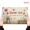 Blumengarten Aluminium Metallschild Vintage Floral Bauernhaus Wanddekor Plakette für Terrasse Garten