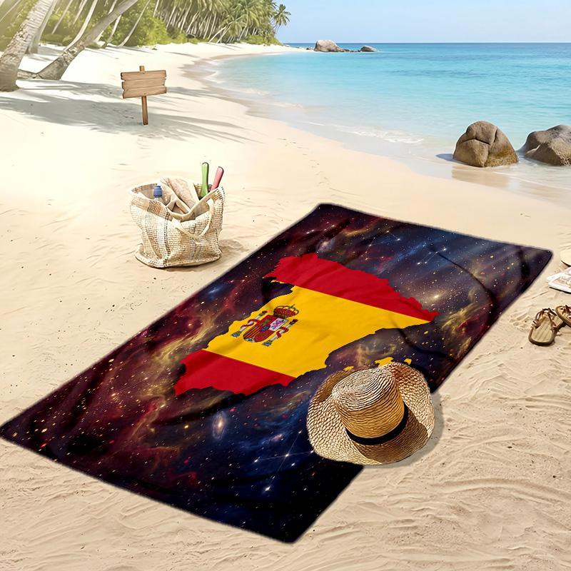 Spanien Fußball Druck Strandtuch Schnelltrocknend Super Saugfähig Weiches Badetuch für Schwimmen Strand Reisen Fan Souvenir Geschenk