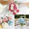 27Heads 30cm Artificial Hydrangea Bouquets Fake Flowers Bridal Bridesmaid Holding Flowers Photograph Props Wedding Party Garden Home Decoration