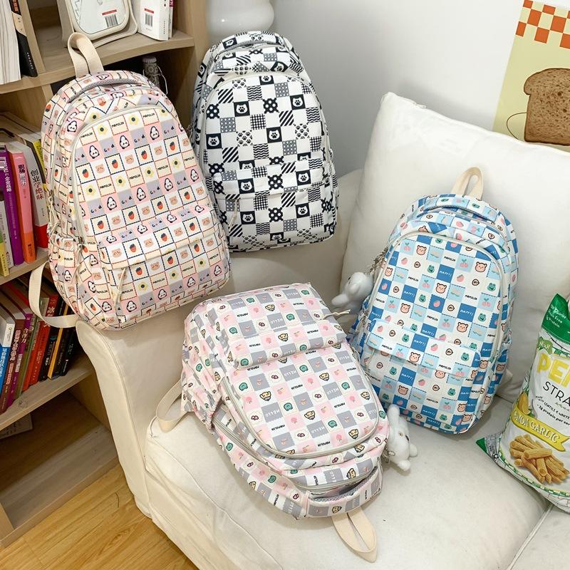 Schoolbag School Bag for Girls Junior High School Students Large Capacity ins Japanese Cute Cartoon Printed School Students Girls Backpack Backpack