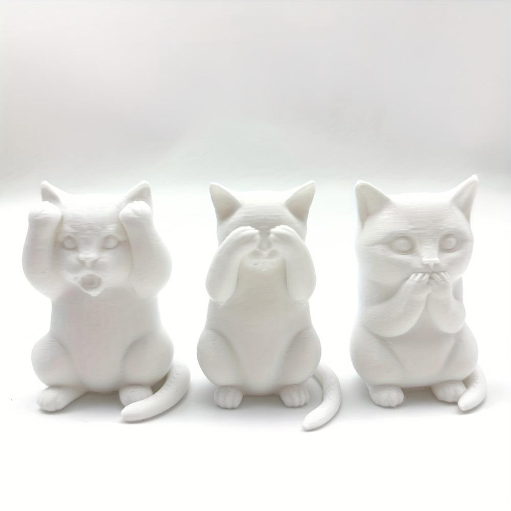 Super Cute Creative Simulation Three No Cats, No Evil Visible, If Not Obedient, Don't Speak ", Very Suitable for Home Decoration