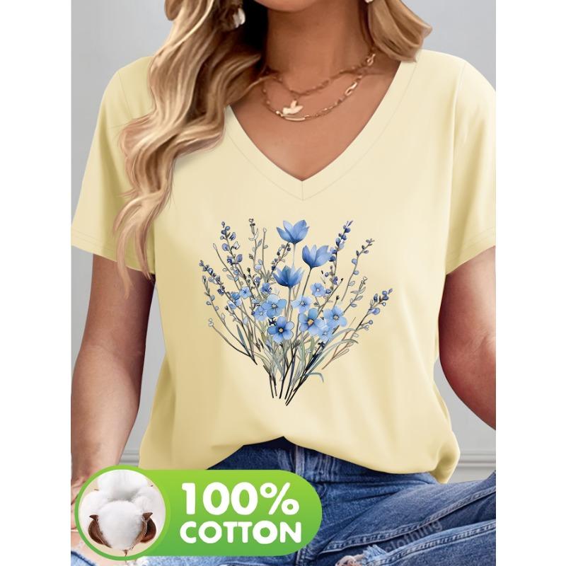 

Spring and summer basic casual V-neck T-shirt for daily wear XL