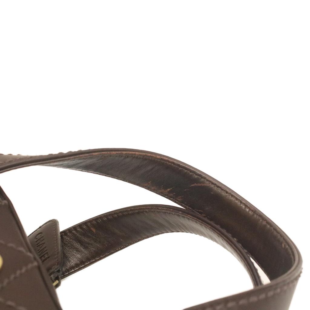 Chanel No. 8 Brown Wild Stitch Double Zipper Mini Boston Bag Boston Bag BrownUsed