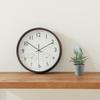 Fujiboeki Wall Clock Width 25.5 X Depth 4.3 X Height 25.5 Cm Brown Miel 28199 Small with Temperature and Hygrometer