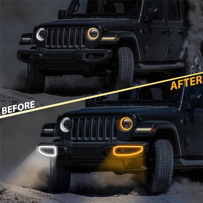 Front Lower Bumper Grille Light For Jeep Wrangler JL Gladiator JT Turn Signal Light