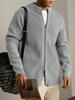 Men's High Neck Double Zipper Cardigan Sweater Jacket - Solid Color, Loose-Fit Knit Top for Autumn and Winter