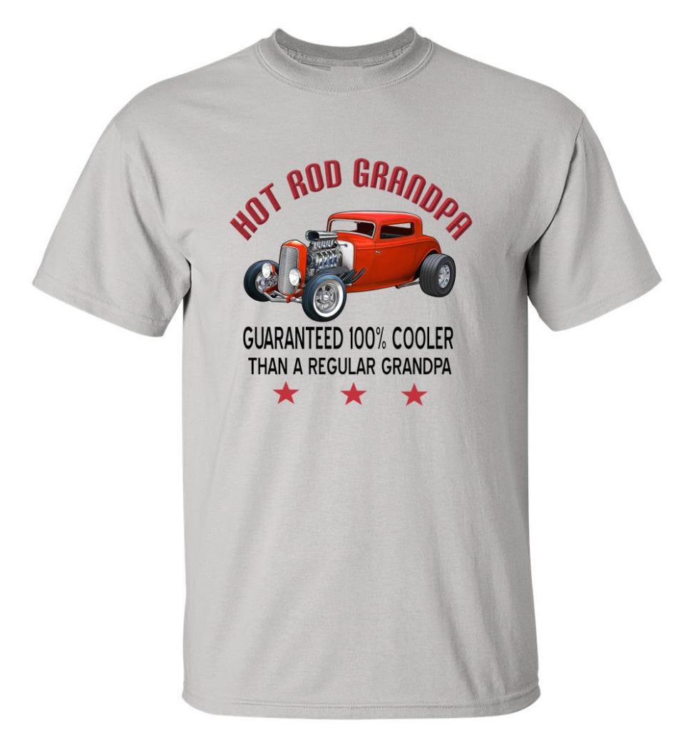 Hot Rod Grandpa Guaranteed 100 Percent Cooler Than Regular Grandpa Car T-Shirt XXXL
