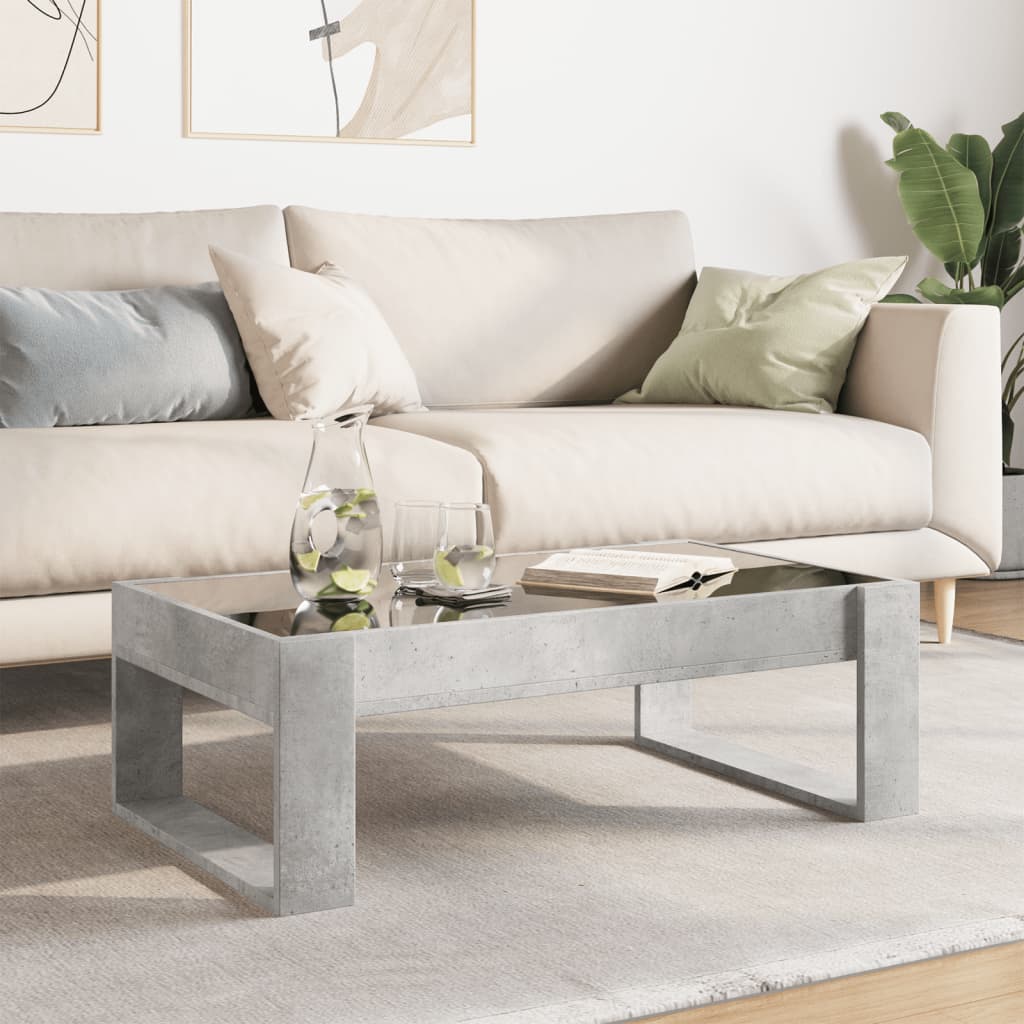 Infinity LED Coffee Table in Concrete Grey 90 x 53 x 30 cm