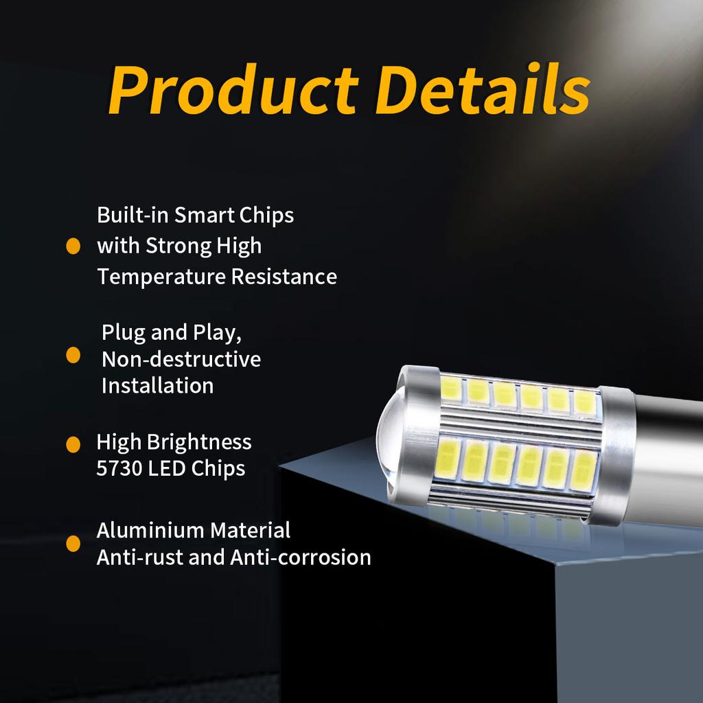 2pcs PY21W P21 5W 1156 Ba15s 1157 Bay15d 33 SMD Led Car Flash Brake Bulbs Lights Reverse Parking Lamps Back Up Lights 1