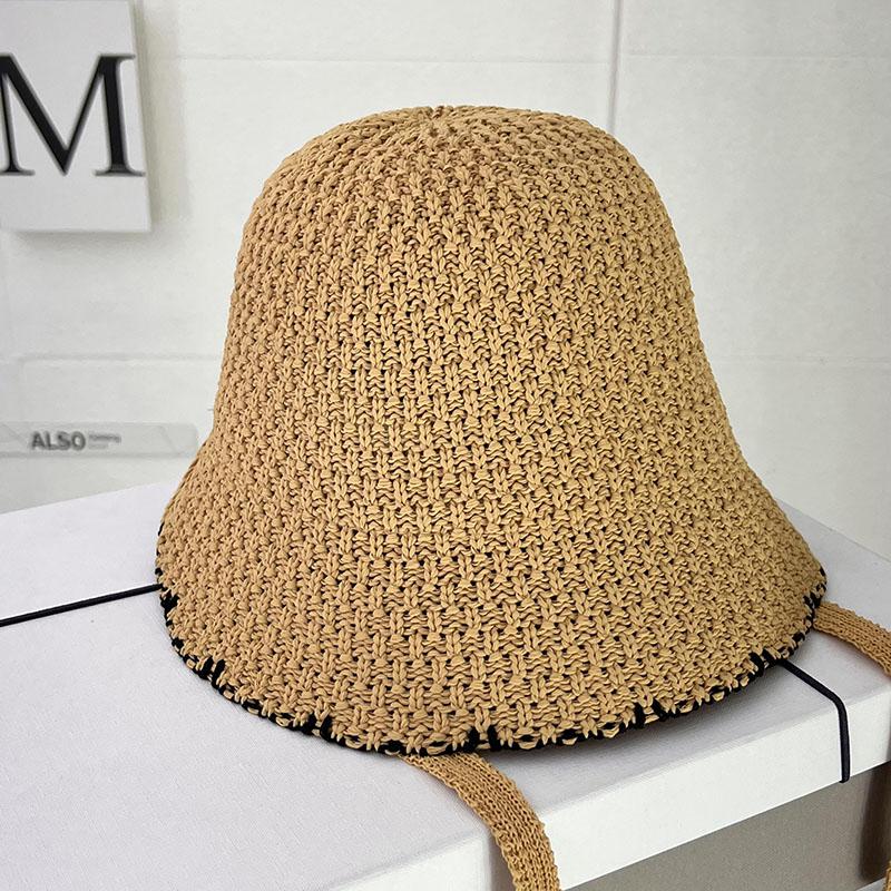 Hollow Thin Bucket Hat Women's Spring Summer Sunscreen Sunshade Basin Hat Fashion Show Small Face Breathable Bucket Hat