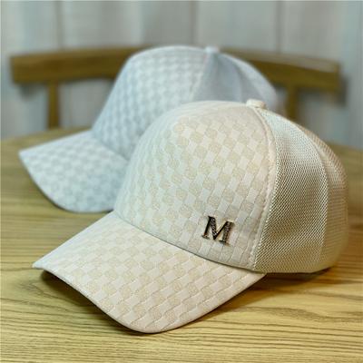 Adjustable Breathable Satin M Label Decor Baseball Cap Peaked Hats for Women & Men Dad Hats