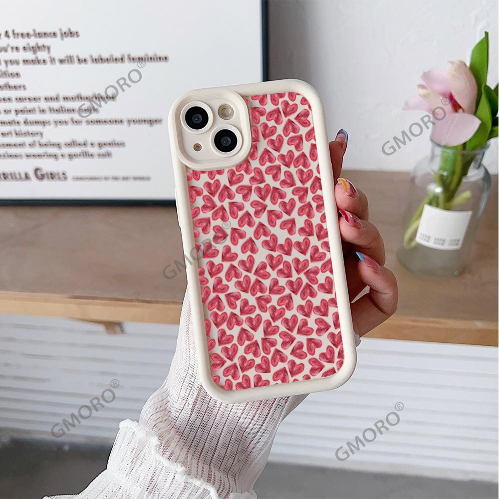 TK Station Hot-selling Full-screen Red Love iPhone16 High-end Mobile Phone Case Apple 17Pro Silicone Case