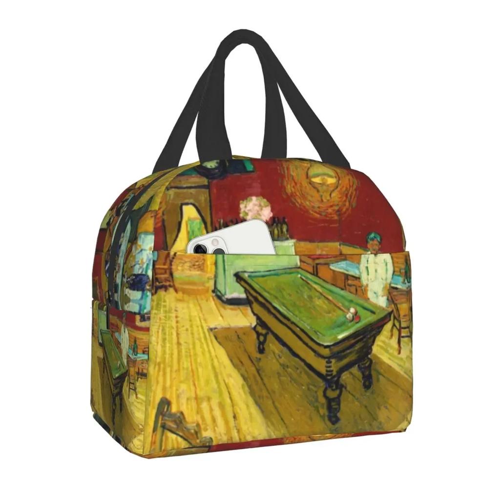 Almond Blossoms Lunch Box Portable Thermal Cooler Food Insulated Oil Painting Lunch Bag for Women Kids