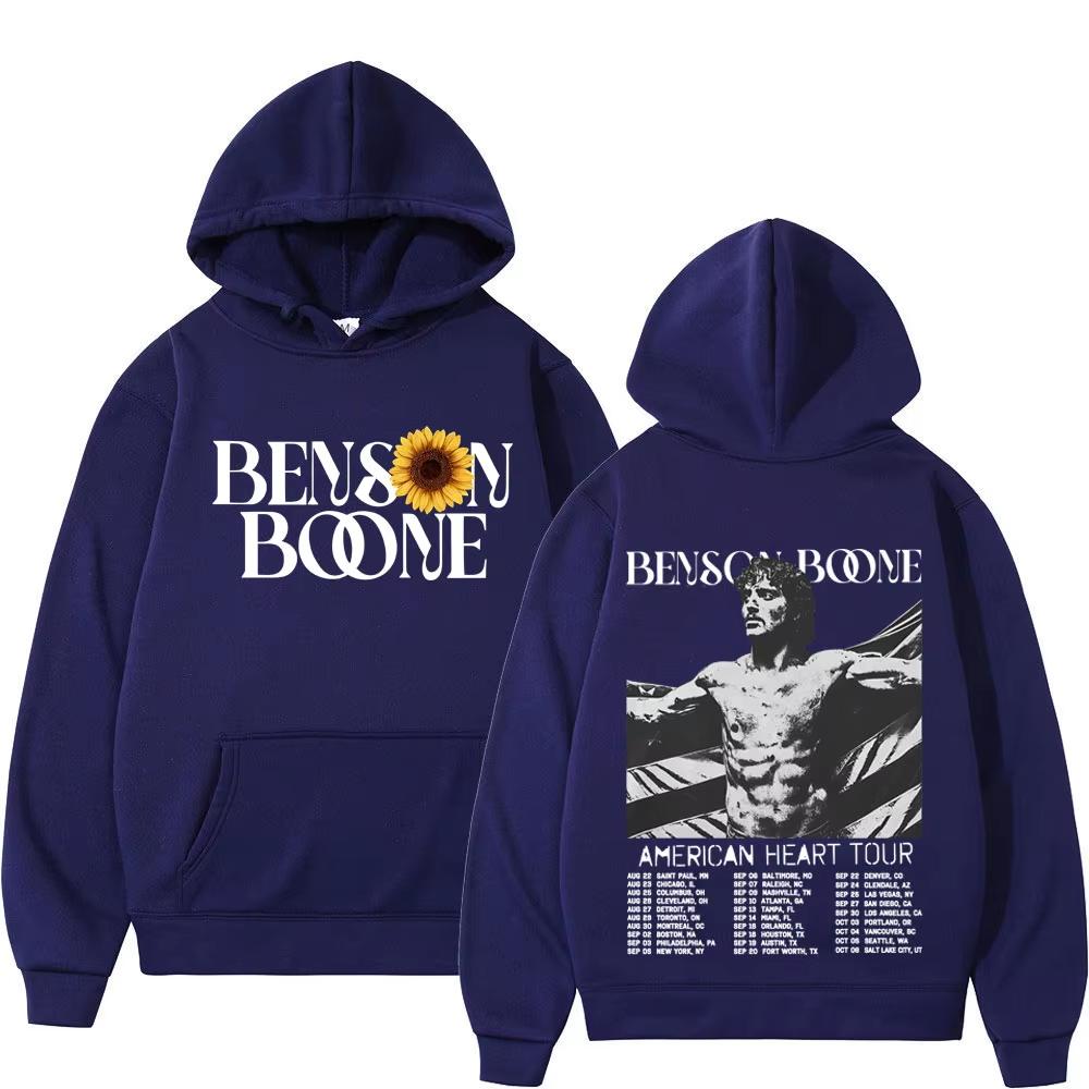 Benson Boone American Heart Tour Hoodies Men's Women Fashion Hooded Sweatshirts Vintage Casual Oversized Pullovers