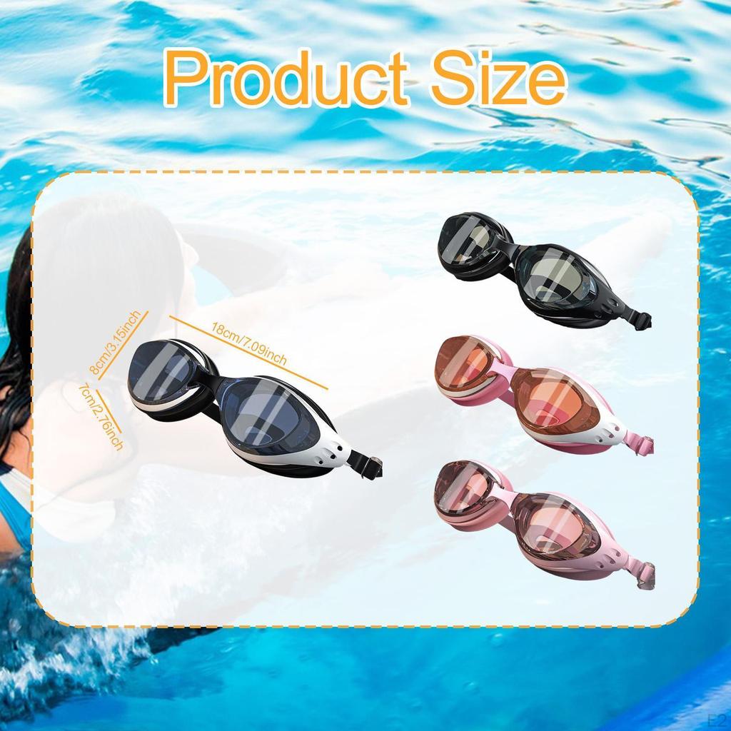 Swimming Goggles Anti Fog Portable Comfortable for Men Women with Nose Piece