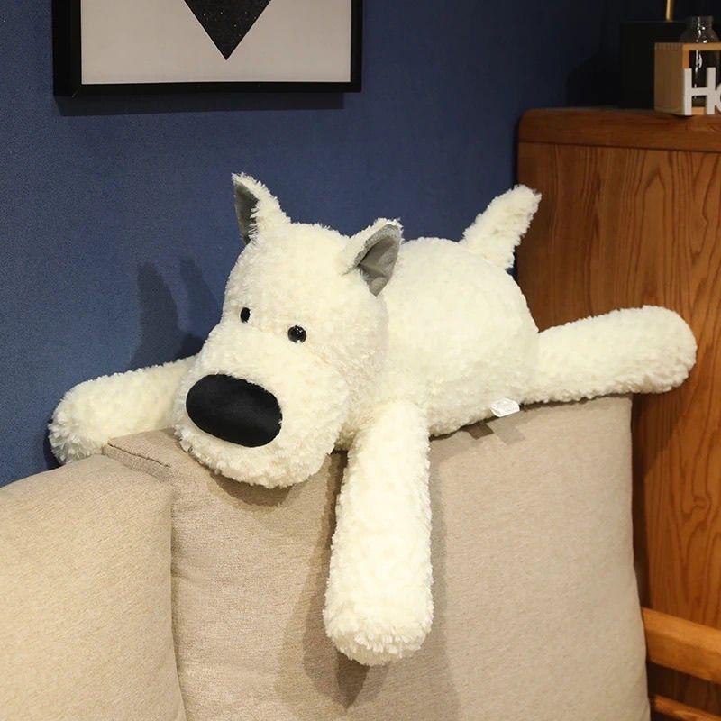 

West Highland party plush toy doll long West Highland puppy bed to sleep with throw pillow birthday gift girl 70cm