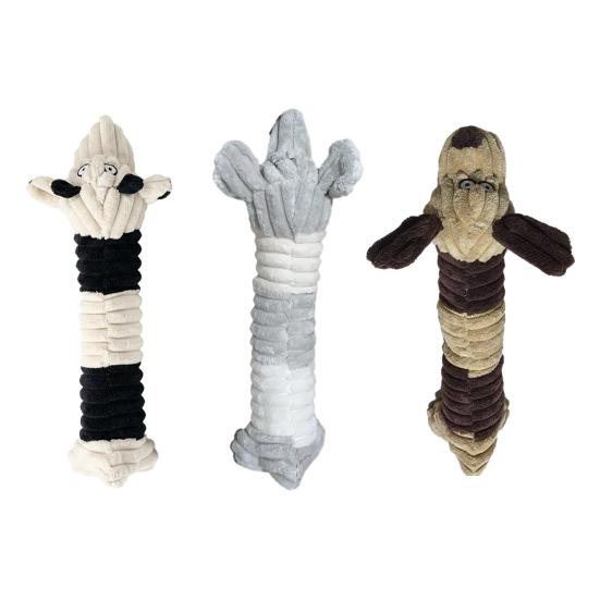 Plush Animal Dog Toy Squeaky Stuffed Long Animal Dogs Chew Toy for Puppy Teething Tug-of-War Interactive Play