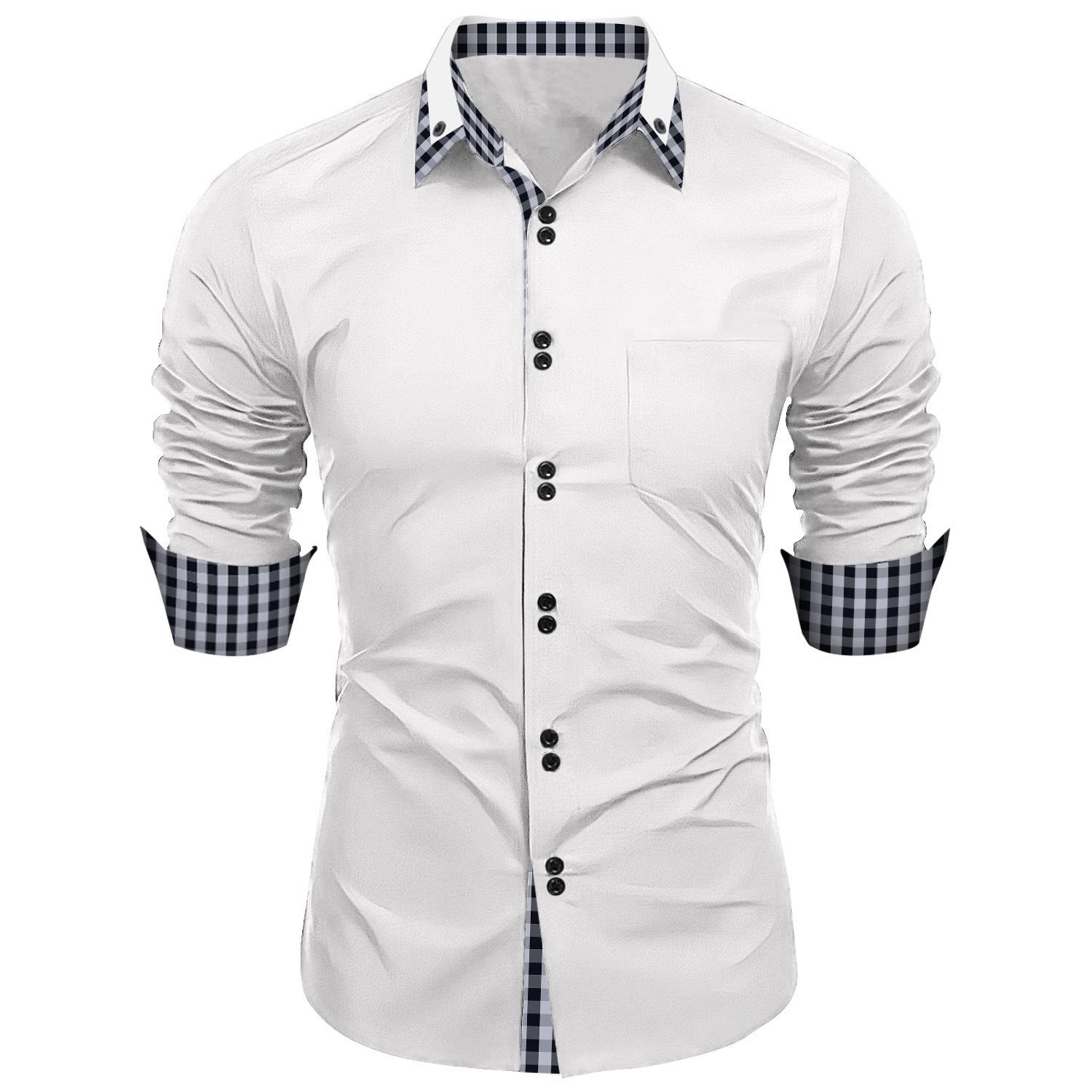 Мужской кардиган в клетку Splicing Plaid Shirt M белый