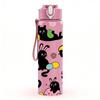 1PC Black Cat Easter Bunny 750ml Color Plastic Sports Water Bottle Leakproof Flip Straw Lid Suitable for Sports Office Home Use