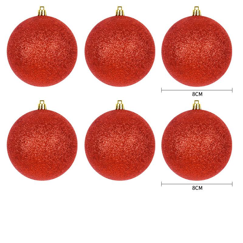 Christmas Decoration Ball 6-30CM Red Glossy Matte Glitter Plastic Christmas Ball Pendant Festive Opening Scene Hanging Ornaments