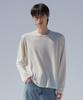Dibeullu Low-Cut Scoop Neck Long Sleeve Cream