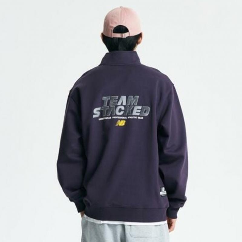 New Balance Half Club New Balance New Balance Common Team Stacked Brushed Half Zip Up