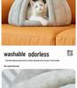 Pumpkin-shaped Pet Bed for Cats and Dogs, Providing a Cozy, Secure Sleeping Space and Hiding Spot.