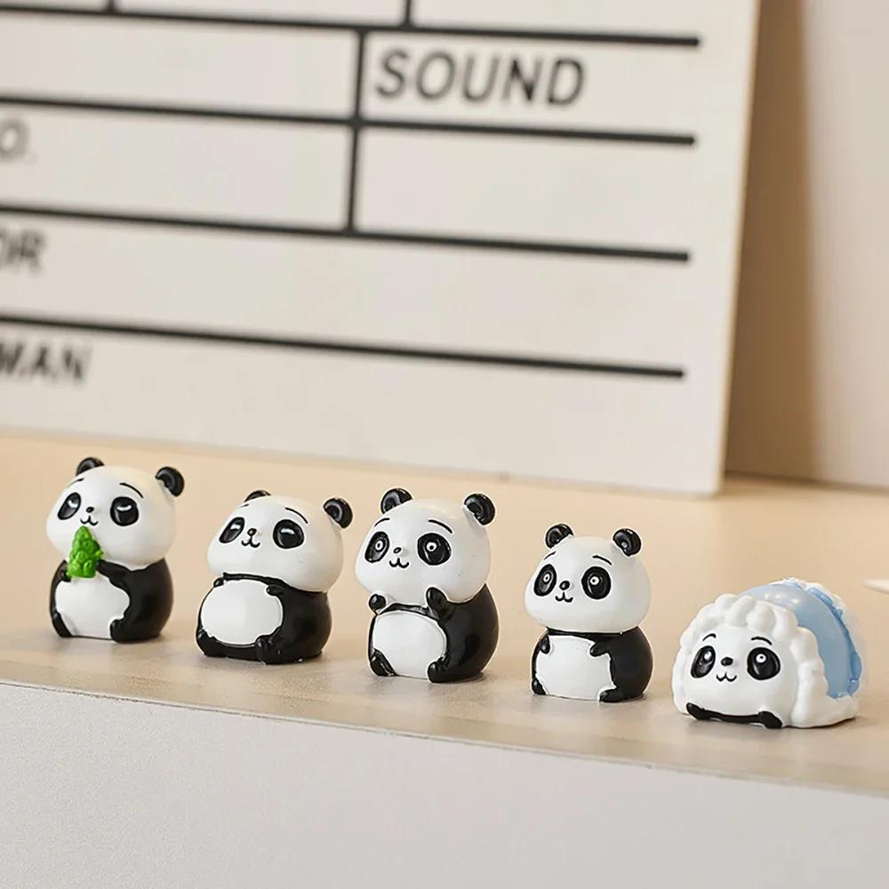 Umělecká kreslená figurka pandy Domácí obývací dekorace Stolní dekorace Narozeninový dárek Doplňky na pracovní stůl Roztomilá pryskyřičná zvířátka řemesla