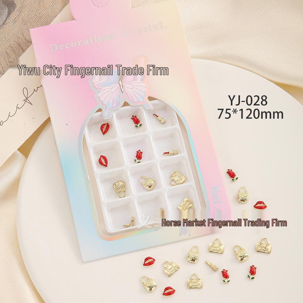 Valentine s Day Alloy Nail Art Decorations: Bow & Flower Mixed Pack 75*120mm