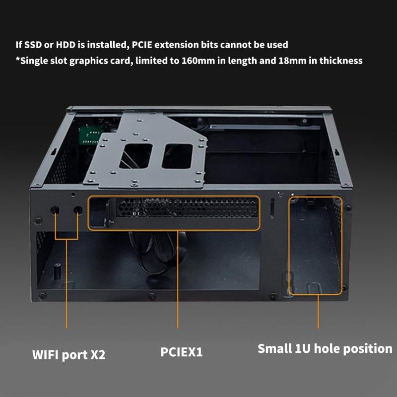 ITX Počítačová skříň Miniaturní kovový rám Vertikální horizontální umístění Flexibilní kompatibilita se stolem