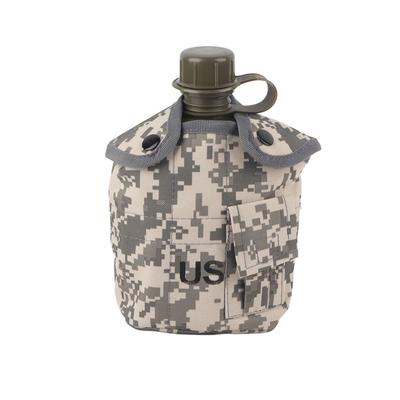 Utomhus Kamouflageväska Armégrön Vattenflaska med Aluminium Matlåda Set Vandring Resa
