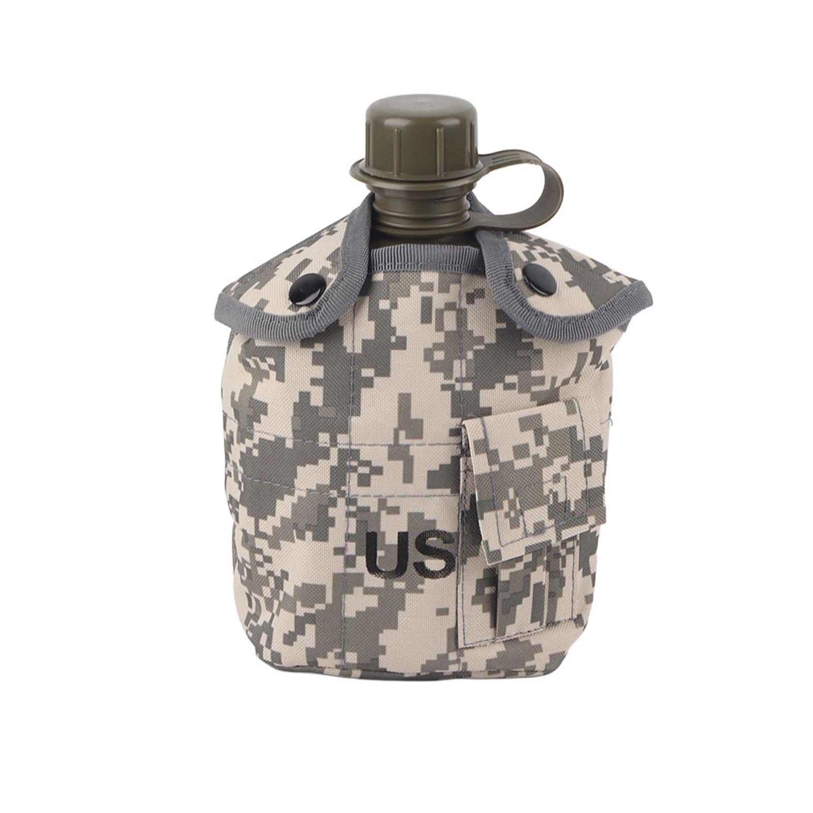 

Outdoor Camouflage Bag Army Green Kettle Water Bottle with Aluminum Lunch Box Set Hiking Travel