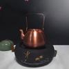 Handcrafted Exquisite Copper Electric Teapot, 1L Capacity, Purple Brass Finish with Handle - Perfect for Boiling Tea.