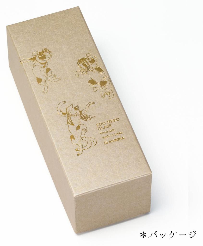 Aderia Edo Cat Wind Made In Gift Handmade Gift for R6129 Chime, Japan, Boxed, Glass, Cute, Stylish, Entryway, Mother's Day, Father's Day, Couples,