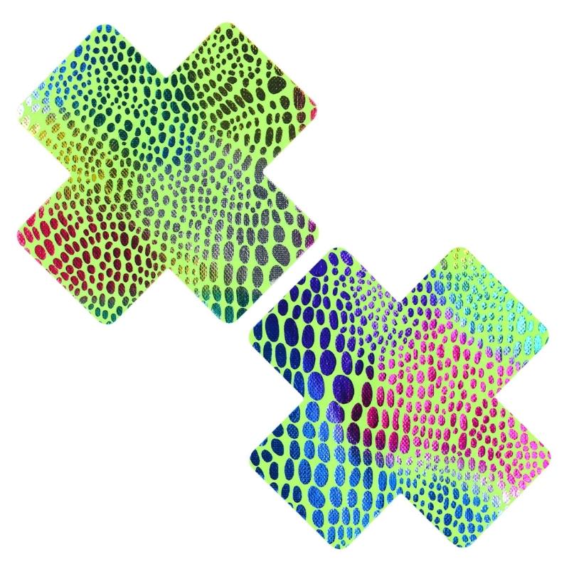 20 Pairs Women Sexy Self Adhesive Nipple Covers Colorful Fish Scales Disposable Breast Stickers Pasties Sticky Bras