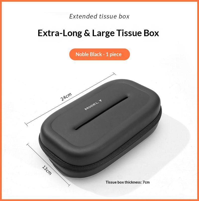 Car 3D stereoscopic Extra-Long & Large tissue box seat backrest Sunshade panel tissue box For Tesla Model Y Interior Accessories чёрный