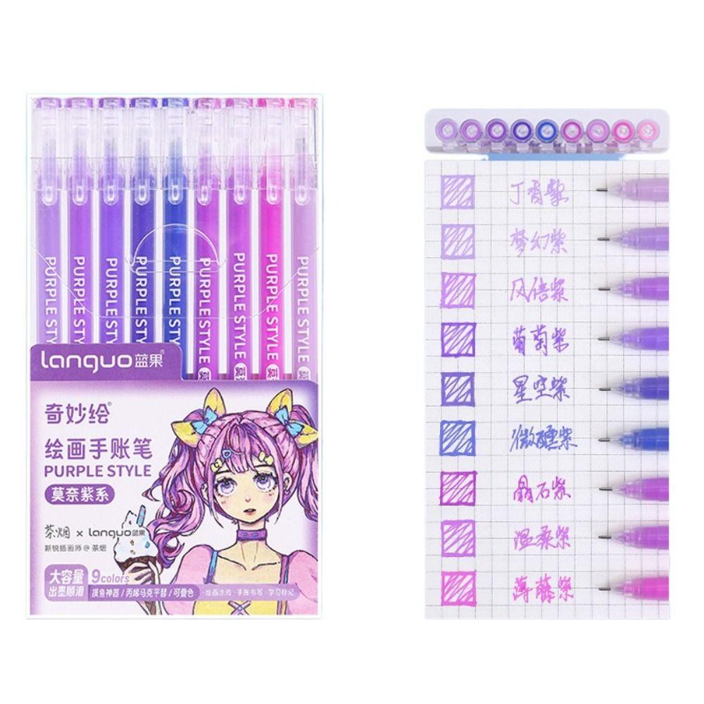 Kawaii Vintage Morandi Gray Pens Set Multi Color Gel Ink Pens Marker Liner Ballpoint Pen School Office Stationery Gift Pen