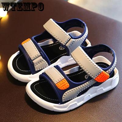 Kinder Sommer Sandalen für große Jungen, rutschfeste Outdoor-flache Strandsandalen, weiche Sohle, leichte Freizeitsandalen