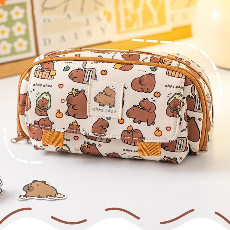 Large Capacity Pencil Case Lovely Capybara Pen Bag School Supplies for Organizing Pen Markers And Accessories