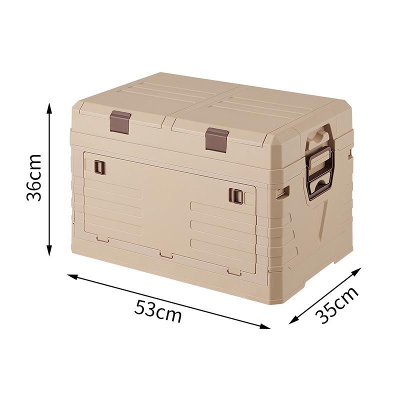 Baulone Pieghevole da Esterno con Coperchio in Legno per Campeggio e Picnic
