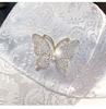 Women's Crystal Butterfly Baseball Cap - Sequined Gold Thread Cotton Sun Hat, UV Protection Visor for Spring Summer Autumn