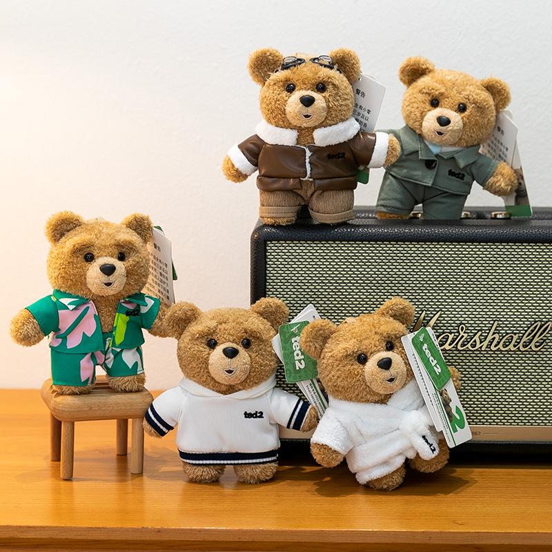 Ted2 Plush Teddy Bear Keychain Pendant - Stuffed Animal Comfort Doll Birthday Gift