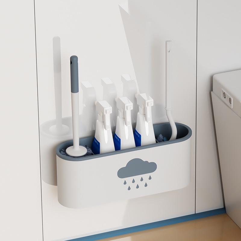 Wall-Mounted Long Handle Toilet Brush for Comprehensive Cleaning