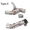 Motorcycle Exhaust Pipe for Chu Liuxiang CLX700, Stainless Steel, 51mm, Small/Medium Section