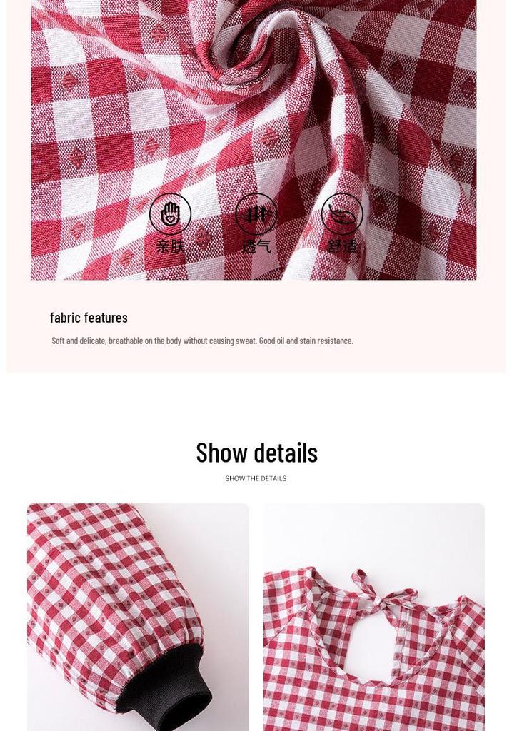 Breathable Cotton Coveralls: Long-Sleeved, Stain-Resistant Apron for Women - Stylish for Kitchen and Factory Work