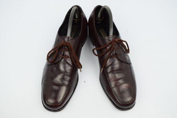 70s 1976? Vintage Florsheim Goodyear Leather U-Tip Shoes 9D / 26.5 Red Brown(USED)