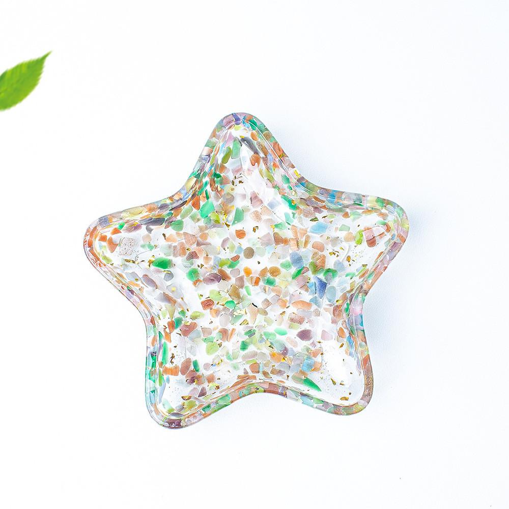 Crystal Gemstone Star Shape Storage Box With Geometric Design For Home Decor And Gifts