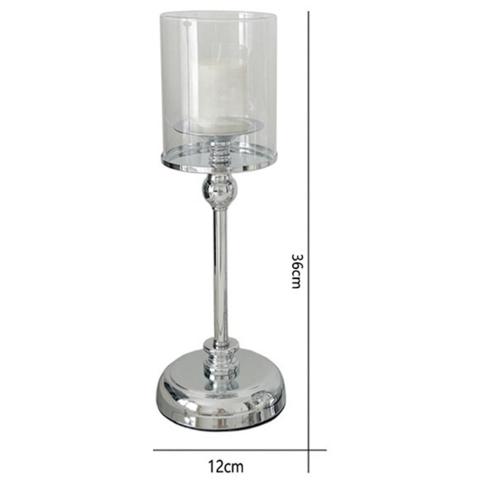 1/3Pcs Vintage Glass Candle Holders Set Elegant Iron Base Replacement For Home For Cafes Model Homes Decoration