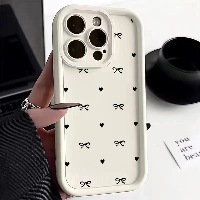 INS Cute Bow Love Phone Case For Samsung Galaxy A16 A15 A14 A25 A06 A05 A05S A33 A04 A04E A52 A03 A50 A71 A73 A31 A12 A22 A30
