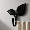 Set of 4 Vintage Leaf Wall Hooks Black Metal Coat Hooks Heavy Duty Decorative Iron Hook Wall Mounted Hangers for Hanging Towels Coats Hats Scarf Bags